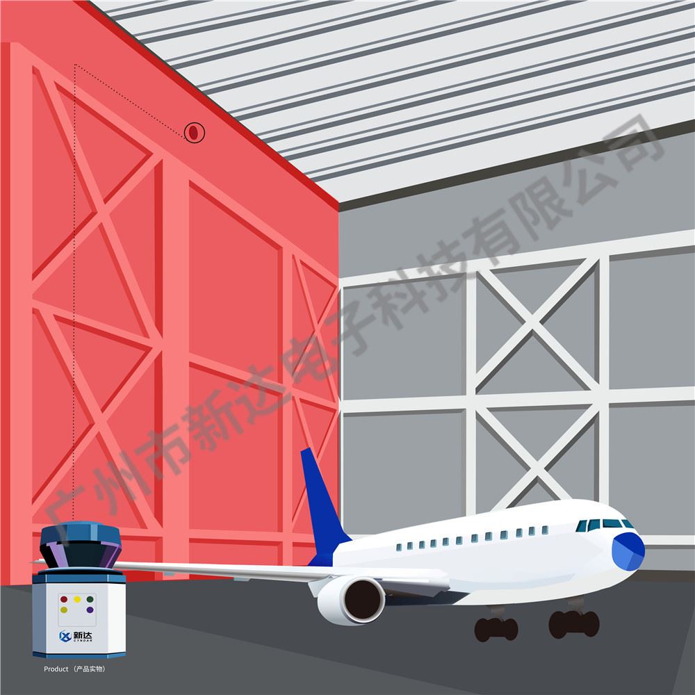 TOF-50型激光扫描仪保护飞机库垂直墙避免碰撞